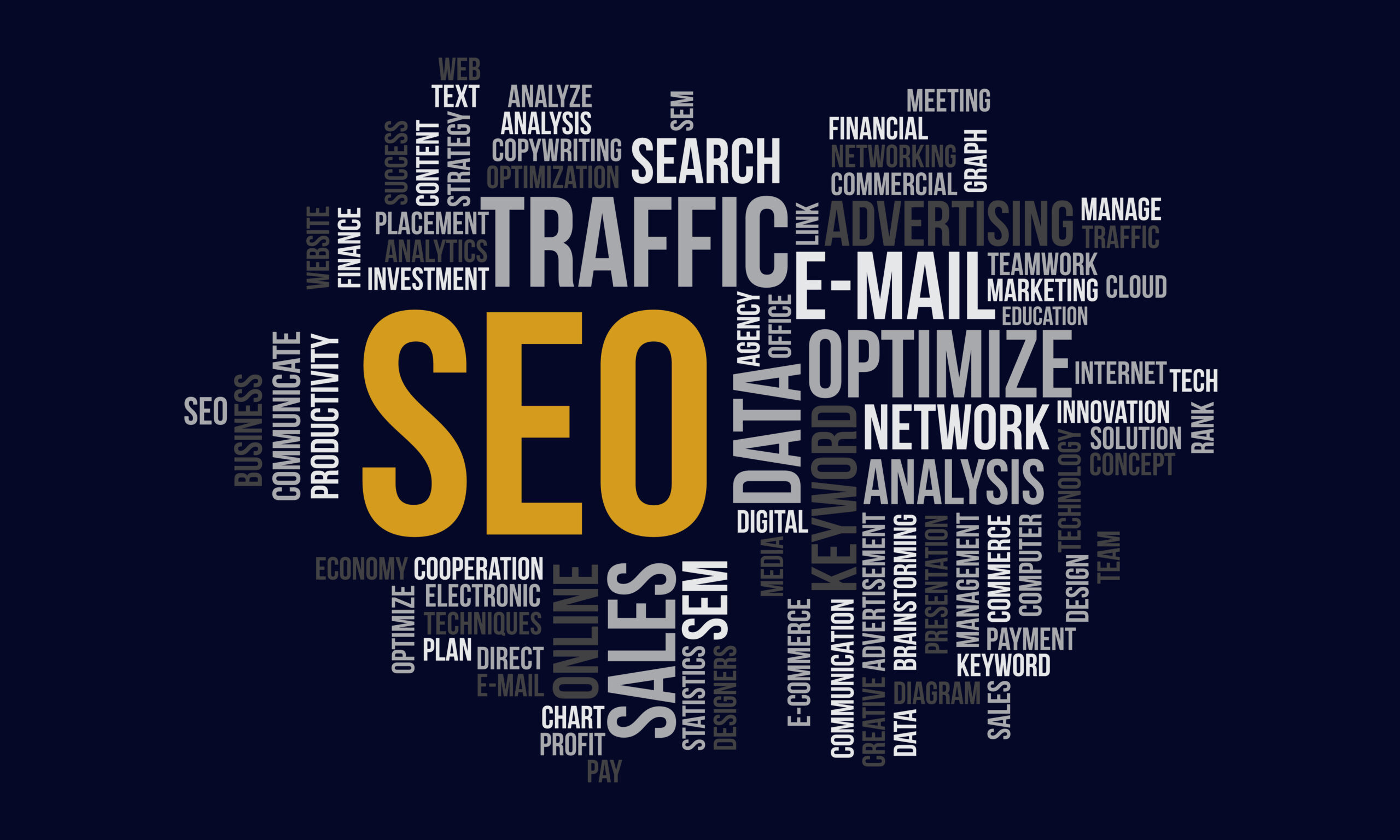 Business Concept Background, SEO Word Cloud